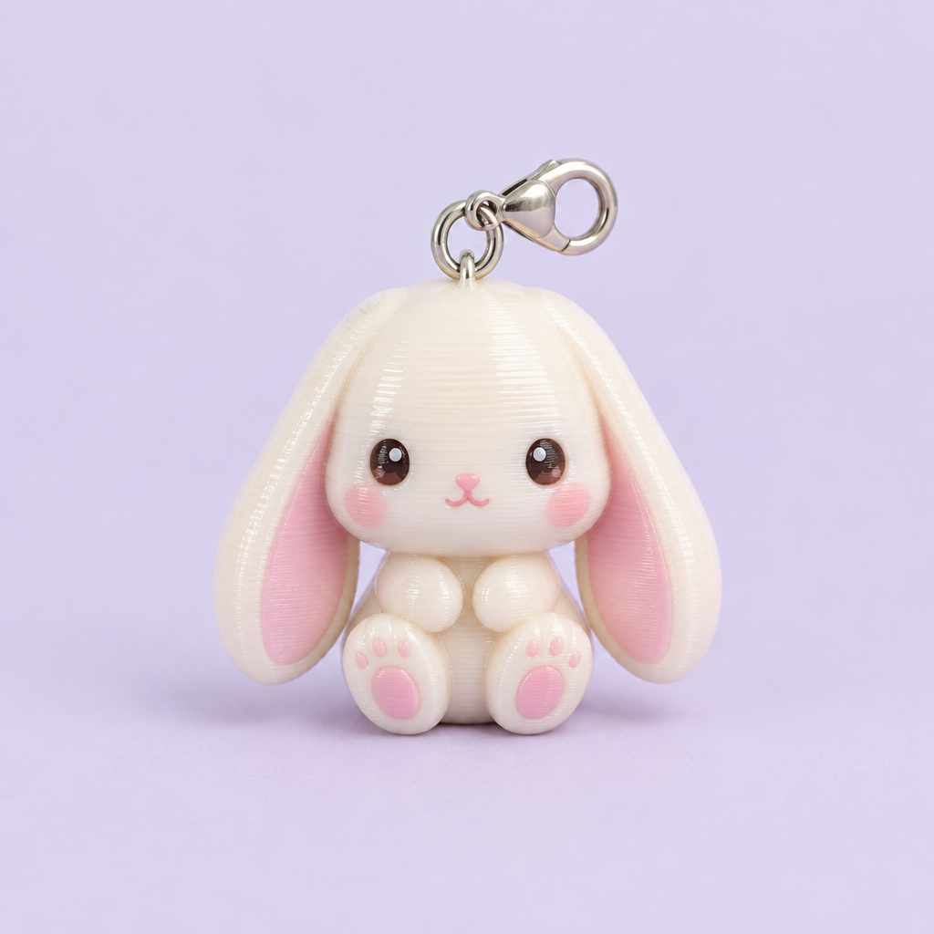 3-D printed Bunny Bag Buddy charm