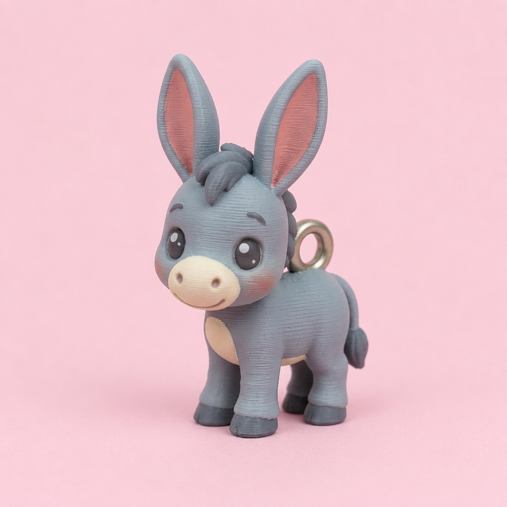 3-D printed Donkey Bag Buddy charm