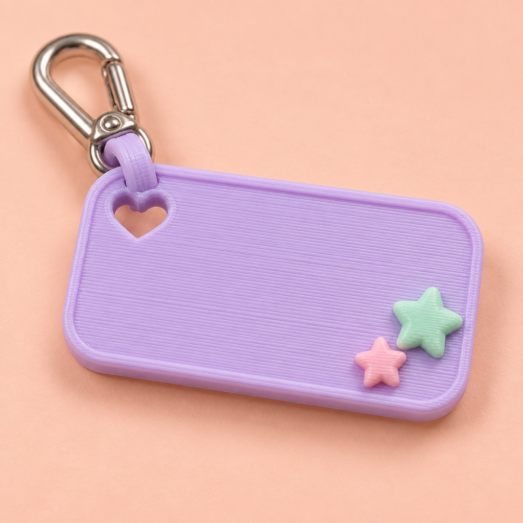 3-D printed custom name tag charm