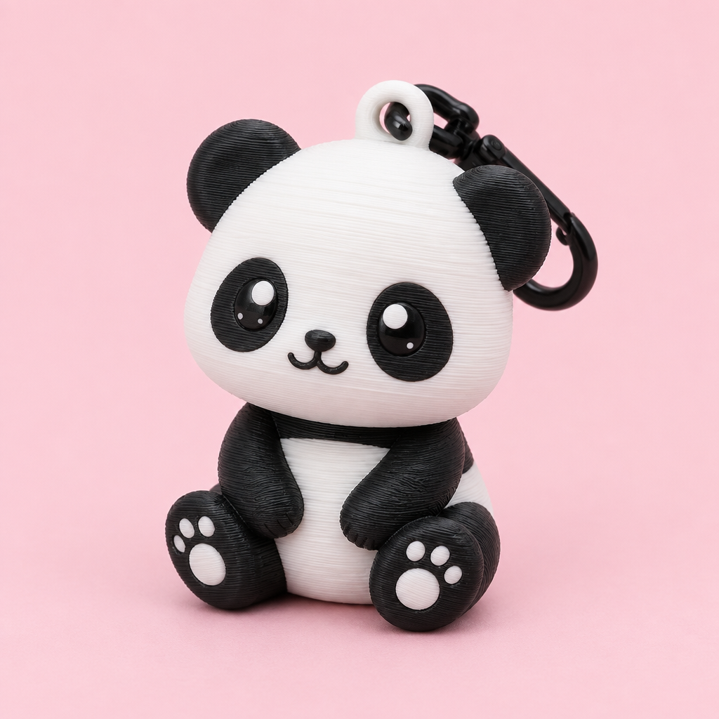 3-D printed Panda Bag Buddy charm